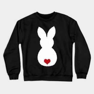 Cute Easter Bunny with Love Heart Hearts Sweet Crewneck Sweatshirt